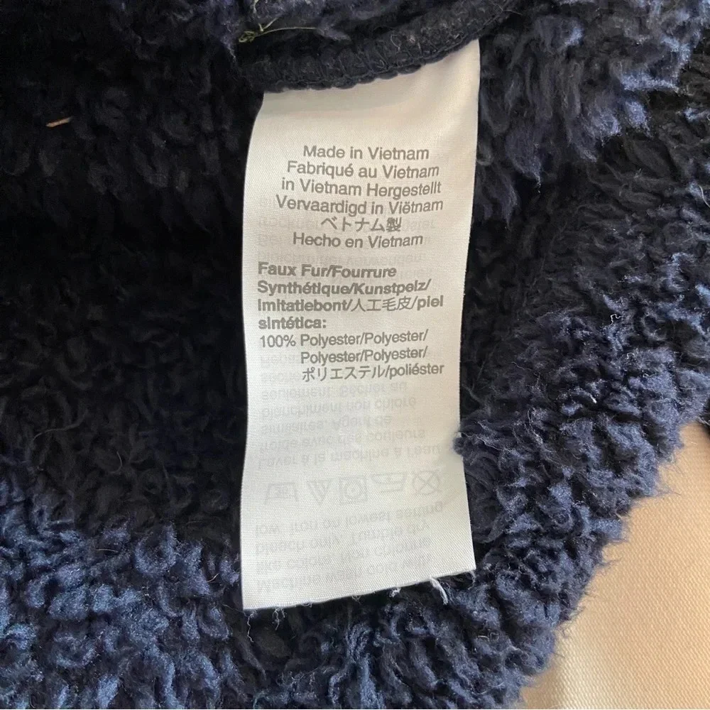 Crewcuts by J‎ Crew Furry 1/4 Zip Fleece Mock Neck Pullover Blue Kids Size 14